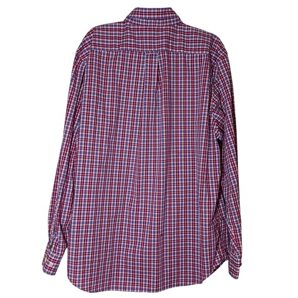 Nautica A Bit Trimmer Red/White/Blue Plaid Button-up Shirt Size XXL - Picture 3 of 8